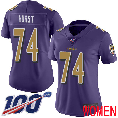 Baltimore Ravens Limited Purple Women James Hurst Jersey NFL Football 74 100th Season Rush Vapor Untouchable